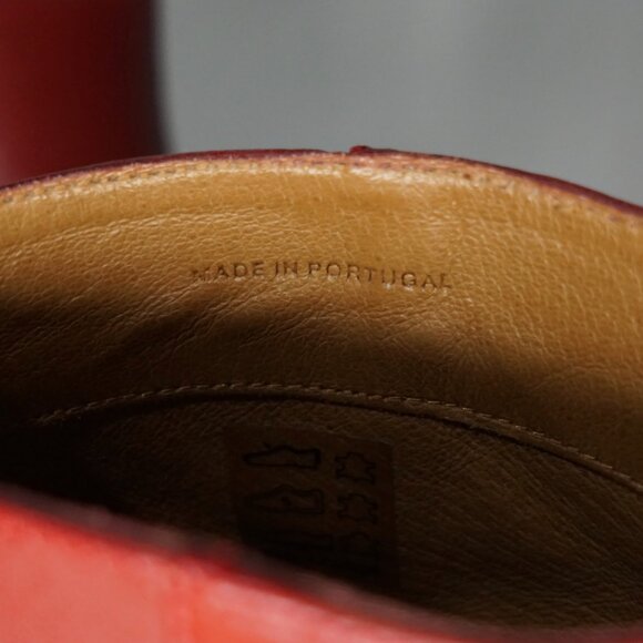 Sandro Sacha Leather Ankle Boots in Rouge - Size 38 - Picture 8 of 11